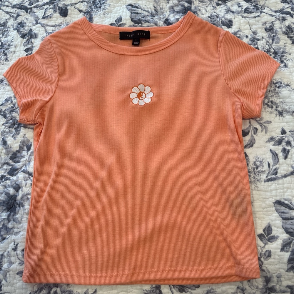 Faded Rose Orange Short Sleeve Tee